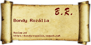 Bondy Rozália névjegykártya