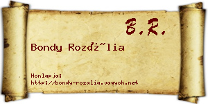 Bondy Rozália névjegykártya