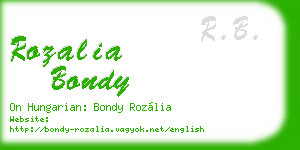 rozalia bondy business card
